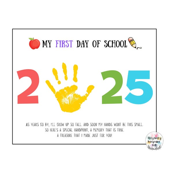 First & Last Day of School Handprint Art: DIY Keepsake (PDF Download)