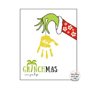 Grinch Handprint Craft Template: Christmas in July Keepsake (PDF)