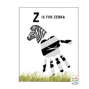 Z é para modelo de impressão manual de zebra / letra Z / artesanato do alfabeto DIY / atividade pré-escolar / artesanato para crianças / impressão de arte do professor / ensino em casa