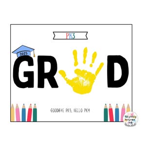 School Graduation Handprint Art Craft / PK3 Grad/ Last Day of School / Preschool Activity / Teacher Resources / Toddler Craft / Elementary