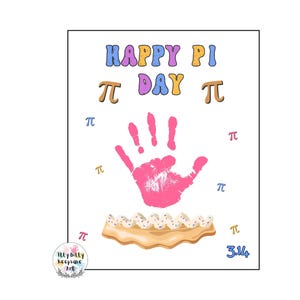 Pi Day Handabdruck Kunst Handwerk / 3.14 / Pie Day / Vorschulaktivität / Ressourcen für Lehrer / Grundschule Handwerk / Frühling / Druckbare Vorlage