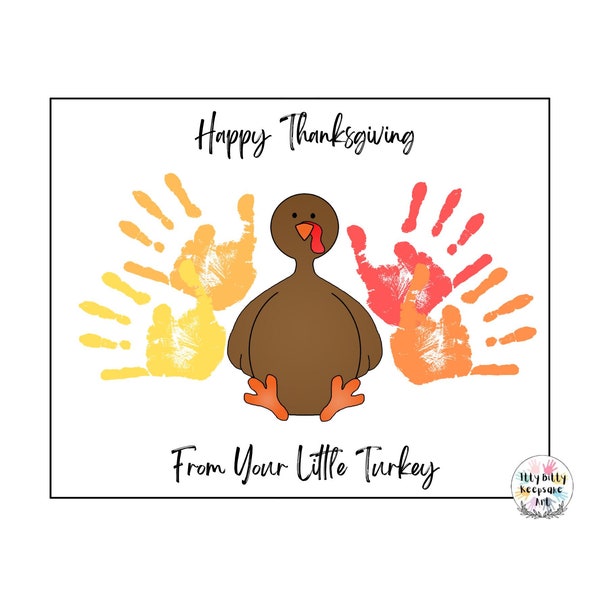 Thanksgiving Turkey Handprint Template / Fall / Happy Thanksgiving / Autumn / Preschool Activity / Toddler Handprint Art / Teacher Crafts