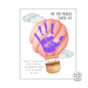 Places You'll Go Handprint Art Craft / Read Across America / Dr. Seuss / Preschool Activity / Teacher Resources / Toddler Crafts / Spring