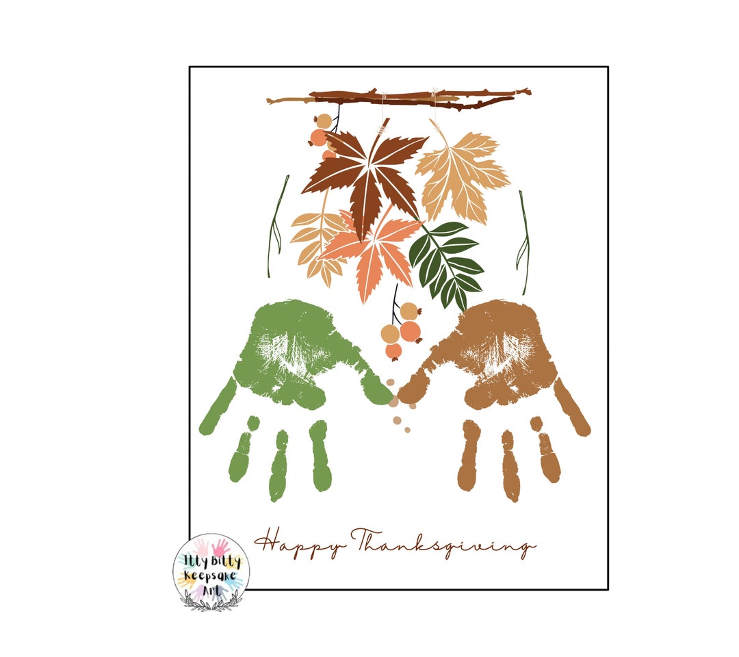 Thanksgiving Handprint Art, Autumn Leaves Craft (digital Download) - Etsy