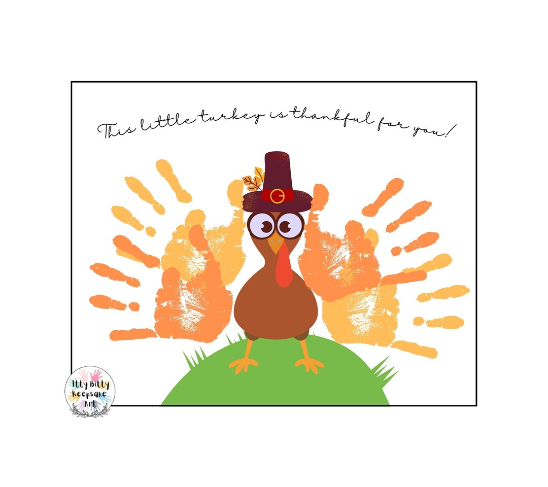 Thankful for You Turkey Handprint Art / Fall Handprint Craft / Seasonal