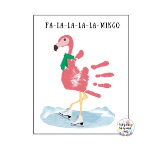 Christmas in July Flamingo Handprint Art: Summer Craft (Digital Download)