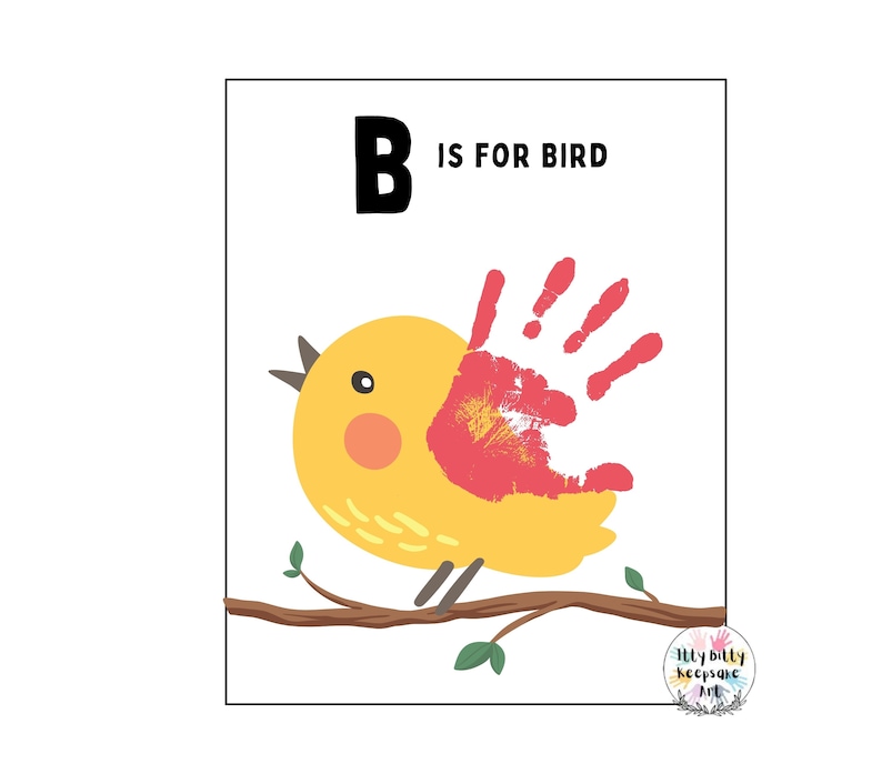 B is for Bird Handprint Art: DIY Alphabet Craft (digital Download) - Etsy