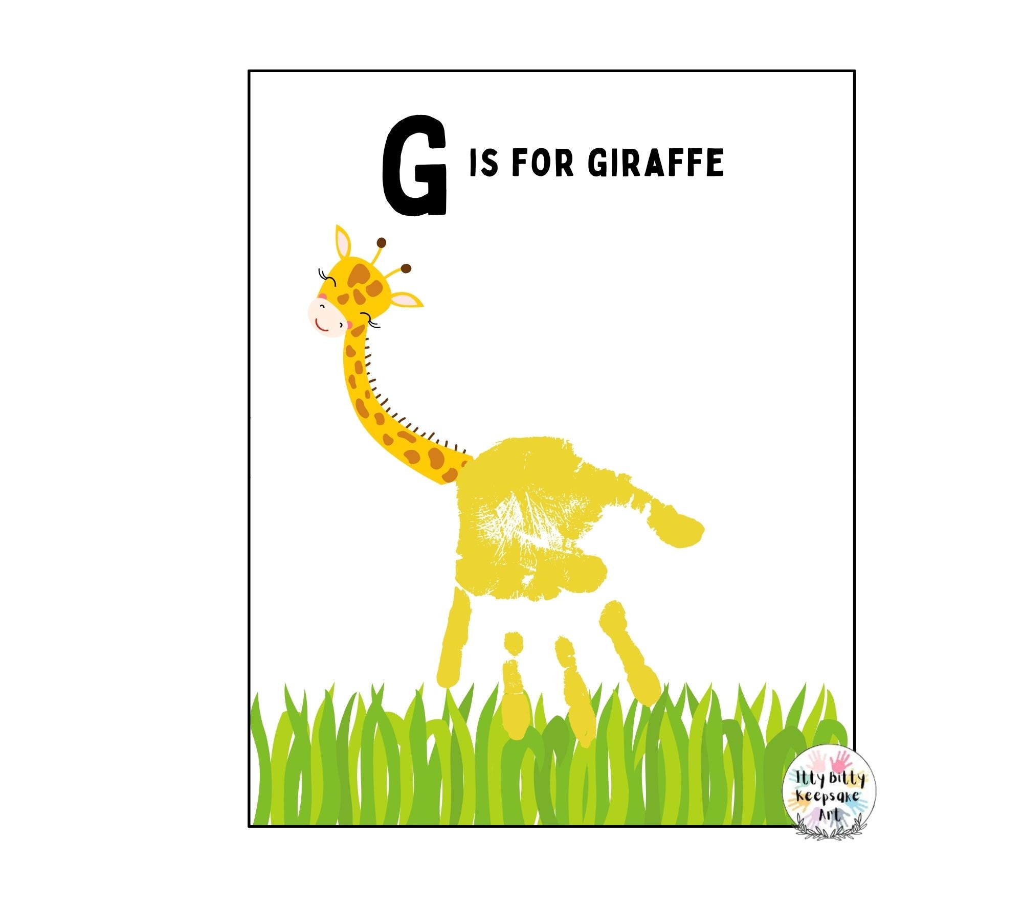 Alphabet Animal Big Giraffe Letter Gg On A White Preschool