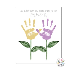 Arte con huellas de flores del Día de San Valentín / Te amo Artesanía / Manualidades preescolares de temporada / Actividad para niños pequeños / Recursos para maestros / Tarjetas de bricolaje