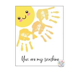 Jouw My Sunshine handafdruk sjabloon/zomerambacht/lenteambacht/peuteractiviteit/preschool Art Print/leraar handafdruk ambachten
