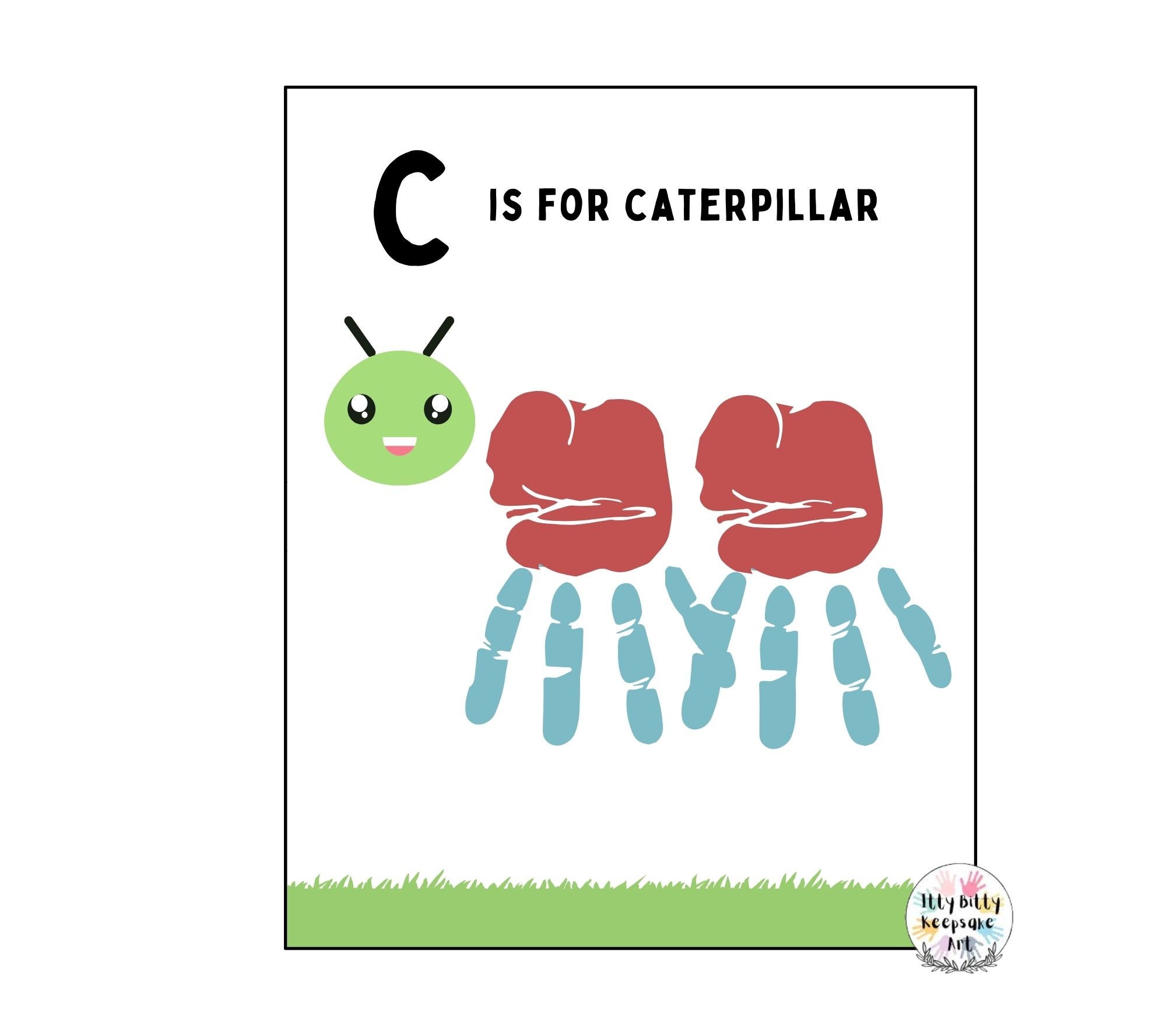 C is for Caterpillar Handprint Template / Letter C / DIY Alphabet Craft ...