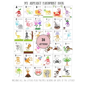 HUGE Alphabet Handprint Book Template / DIY Printable Alphabet Craft / Teacher Crafts /Kids /Preschool Activity /Toddler ABC Crafts /Letters