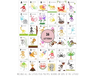 HUGE Alphabet Handprint Book Template / DIY Printable Alphabet Craft / Teacher Crafts /Kids /Preschool Activity /Toddler ABC Crafts /Letters
