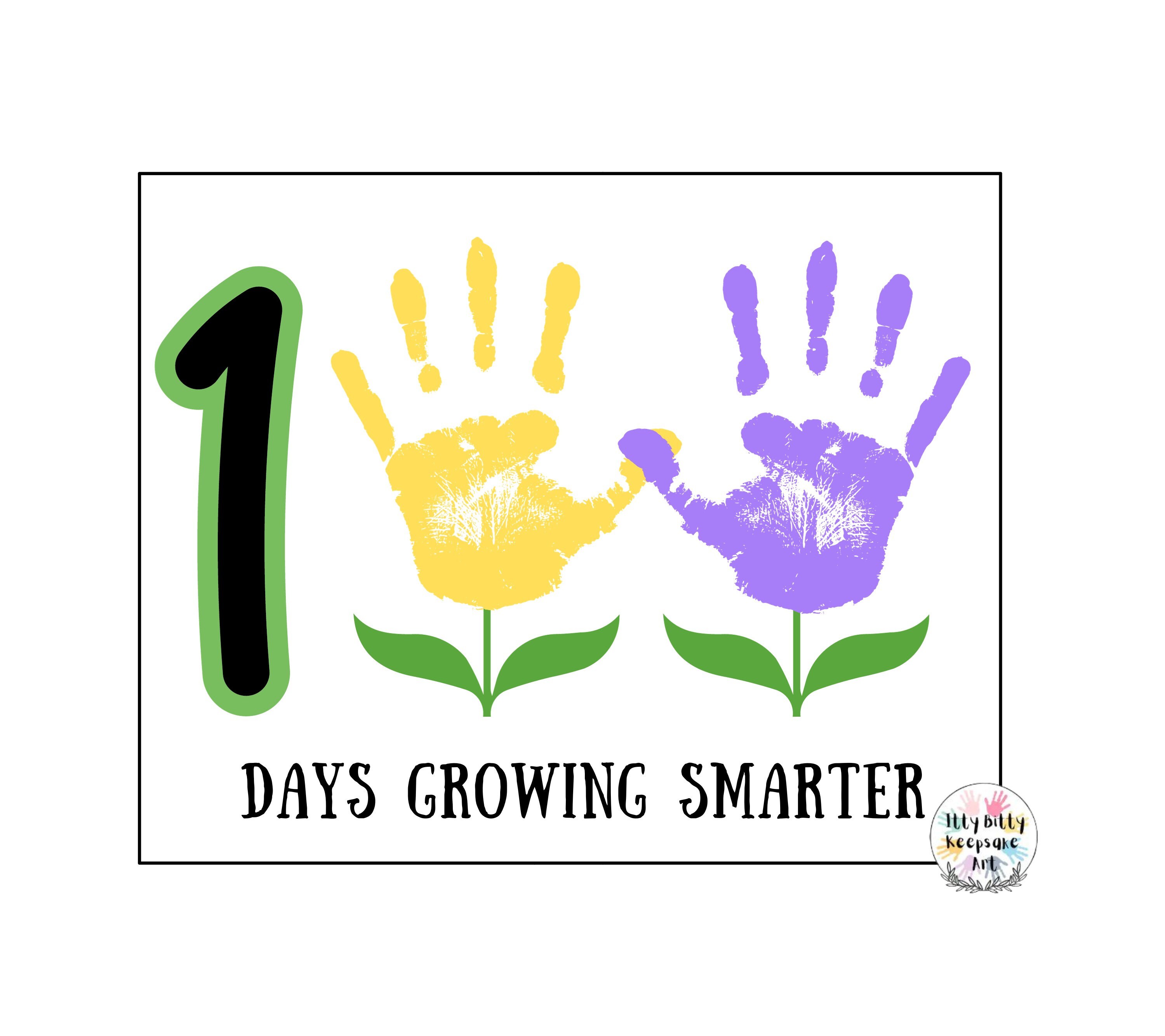 100 Days Smarter Handprint Art Crafts / 100 Days of School Crafts/Pre-K Crafts / Toddler Activity / Teacher Resources / 100th Day of School