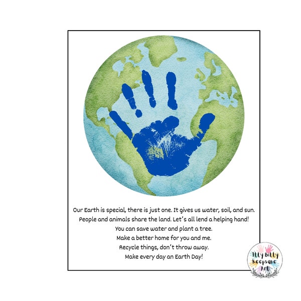Earth Day Handprint Craft / Earth Day Craft / Seasonal Preschool Crafts / Toddler Activity / Teacher Resources / Earth Day Poem / Spring