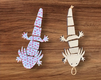 Arquivo SVG para corte a laser, brinquedo antiestresse para TDAH, foco, ideal para feiras de artesanato, estande de vendedor, animal articulado com estampa de axolote, presente para homens.