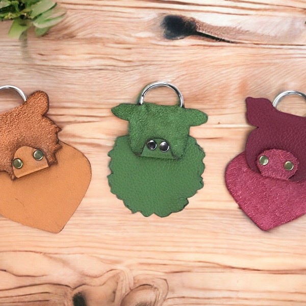 Leather Key Ring Digital File | Leather Key Ring SVG |  Rearview Mirror Charm | Backpack Charm | Purse Accessory |  PigGift | Bear | Sheep