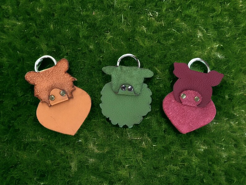 Animal Key Rings Vector Leather Animal Key Ring SVG: Bear, Pig, Sheep Charm (digital File) - Etsy