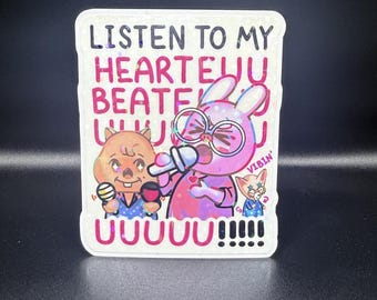 Changbin Heart Beat Meme (With Han and IN support) Stray Kids Skzoo 3" Holographic Vinyl Sticker