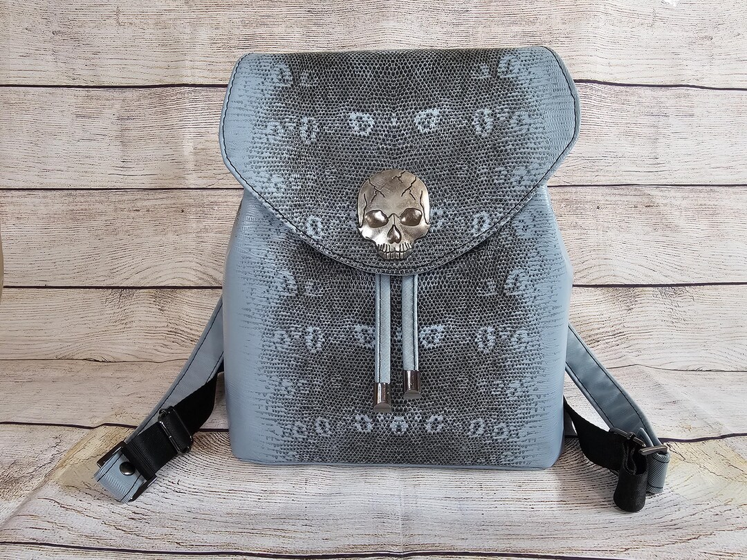 Floral Lizard Skin Skull Backpack - Etsy