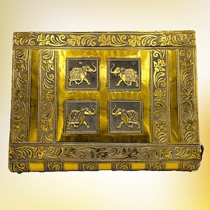 Gold Vintage indische Elefant Schmuckschatulle, handgemachte Luxus Schmuckschatulle, Schmucketui Vintage Schmuckschatulle, Elefantenliebhaber Geschenk