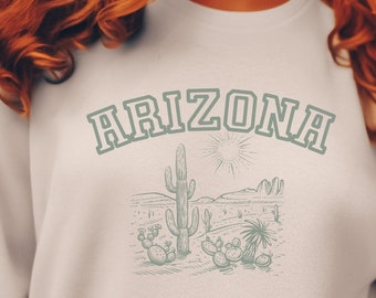 Arizona Desert Landscape Sweatshirt, Desert Cactus Shirt, Saguaro Cactus Sweatshirt, Southwest Landscape Shirt