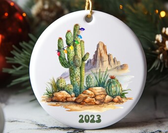 Saguaro Cactus Christmas Ornament, Desert Christmas Ornament, Southwest Ornament, Christmas Ornament