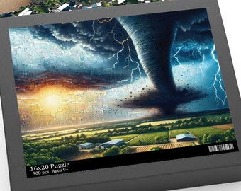 Summer Thunderstorm Puzzle, Tornado Weather Jigsaw Gift, Lightning
