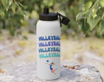 Stainless Steel Water Bottle, Sports Lid, Volleyball Water Bottle, Athletic equipment for teen girls