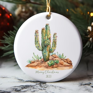 Cactus Christmas Ornament, Unique Desert Saguaro Cactus AZ Christmas Gift, Southwest Present, Sedona Tucson Christmas Cactus Tree Ornament
