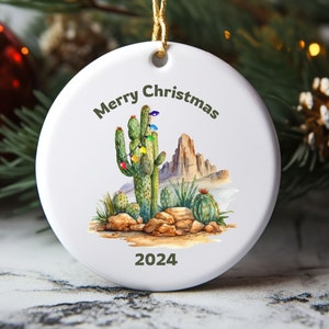Saguaro Cactus Christmas Light Ornament, Desert Ornament, Southwest Decor Ornament, Keepsake Christmas, 2024 Arizona Christmas Tree Gift