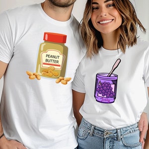 Peanut Butter & Jelly Halloween Costume, Peanut Butter Jar Shirt, Couple&#39;s Shirt, Jelly Jar Shirt, Costume Party Outfit Tee, Cute Group Tee