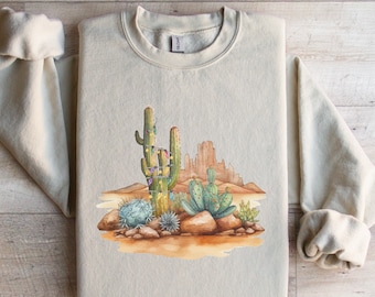 Saguaro Cactus Christmas Sweatshirt, Cactus Sweatshirt, Plant Lover Shirt, Cactus Lover Gift, Southwest Desert Christmas, Arizona Sweatshirt