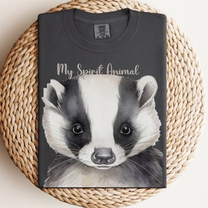 Badger T-shirt, Honey Badger Spirit Animal, Comfort Colors® Badger Tee, Animal Lover T-Shirt, Ratel Lover Shirt, Honey Badger Gift Apparel