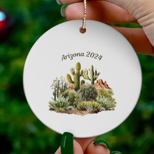 Saguaro Cactus Christmas Ornament, Arizona Desert Ornament, Family Travel Keepsake Souvenir, Southwest Desert Phoenix Tucson Ornament Gift