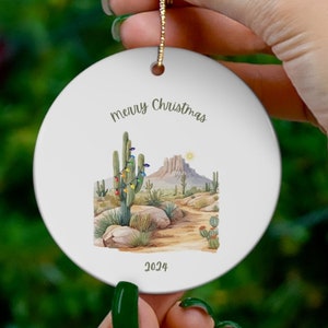 Saguaro Cactus Christmas Lights Ornament, Arizona Travel Keepsake, Desert Southwest Ornament, Stocking Stuffer, Custom Phoenix Tucson Gift