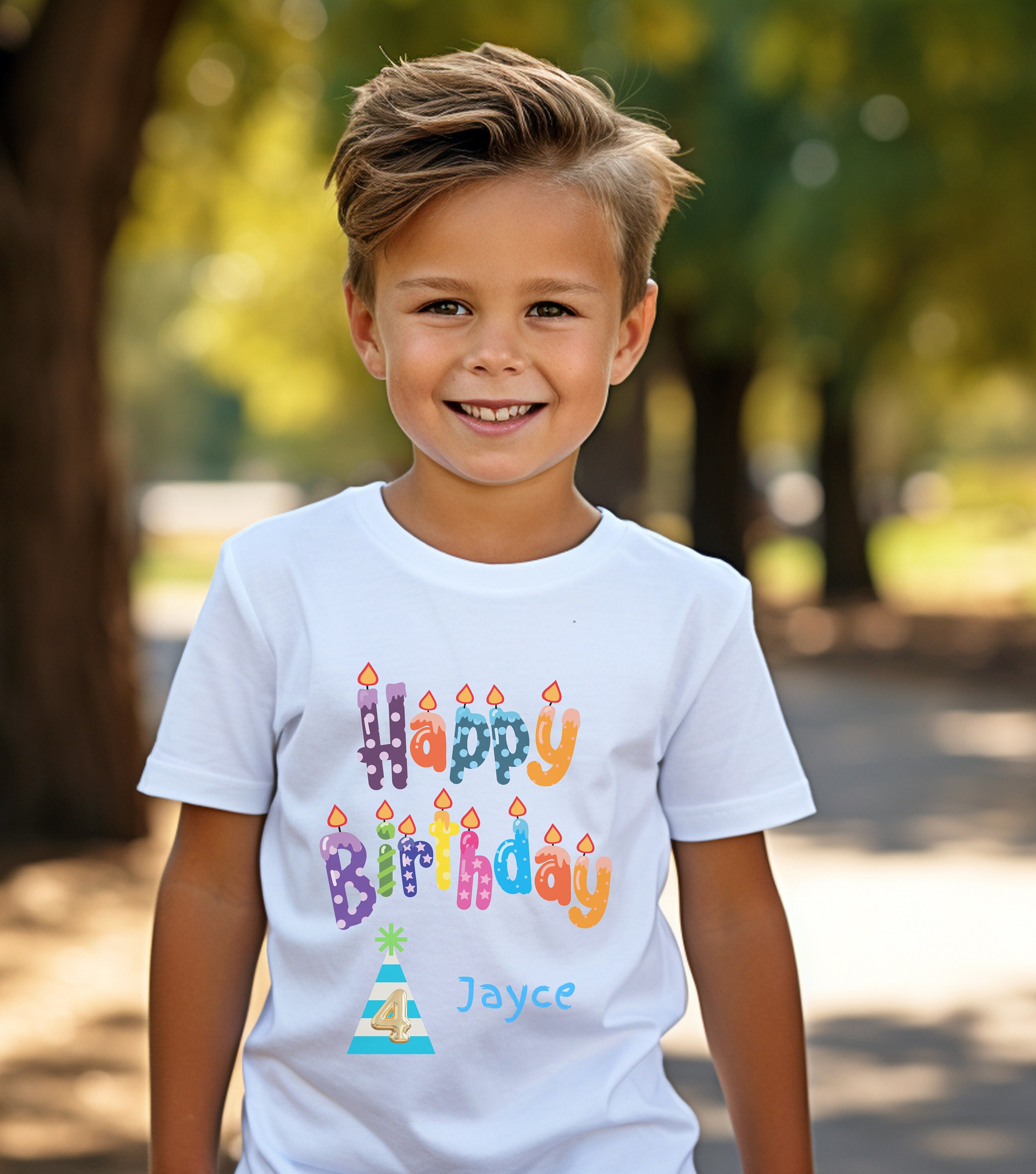 Happy Birthday Boy T-Shirt (1-12 Years Old) Baby-Toddlers To Kids Clothes Party Outfit Ultra Soft Tee Gift 2T Bu SS Blue