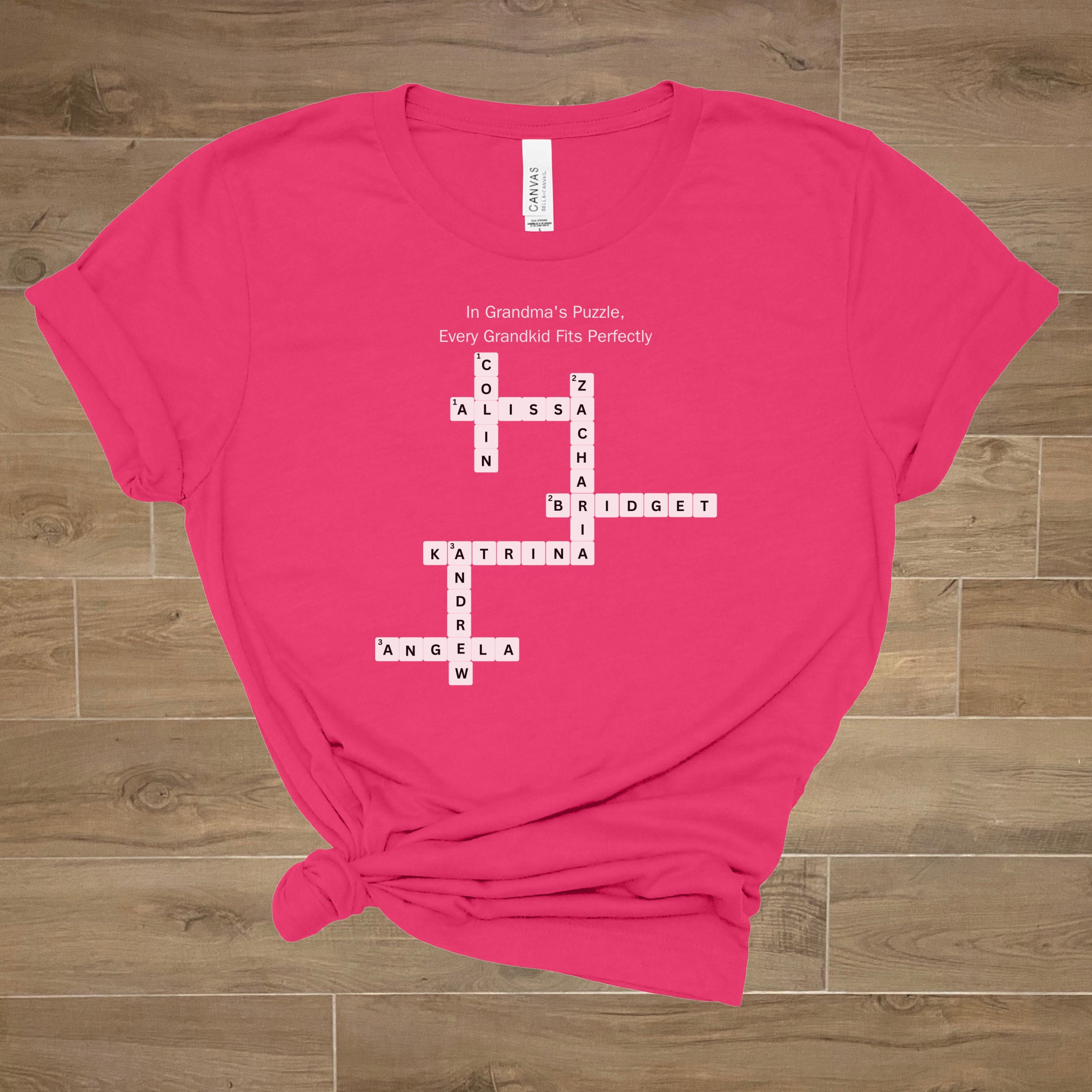Personalized Crossword T-shirt, Shirt for Grandparents