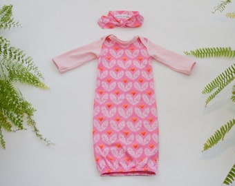 baby gowns with elastic bottoms