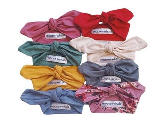 Hoofdband babytop met knoop: strik van pasgeboren katoenmix