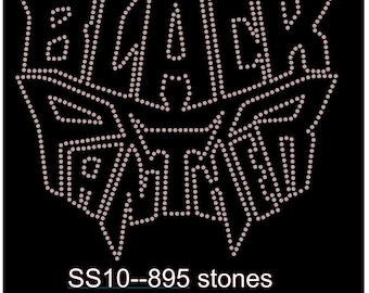 Black Panther Word Rhinestone Template