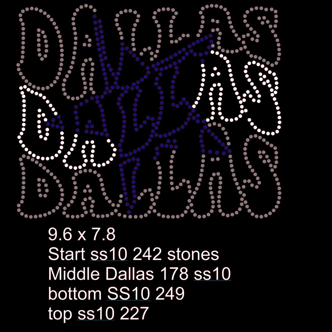 Dallas Rhinestone Template - Etsy