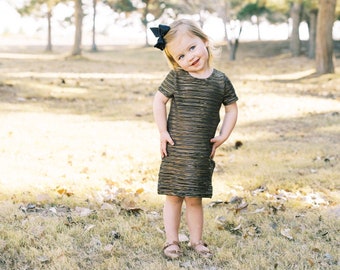 girls black shift dress