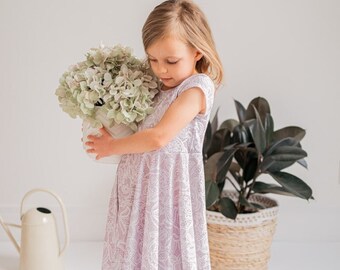 Lavender Lace Twirl Dress, Girls Spring Easter Outfit