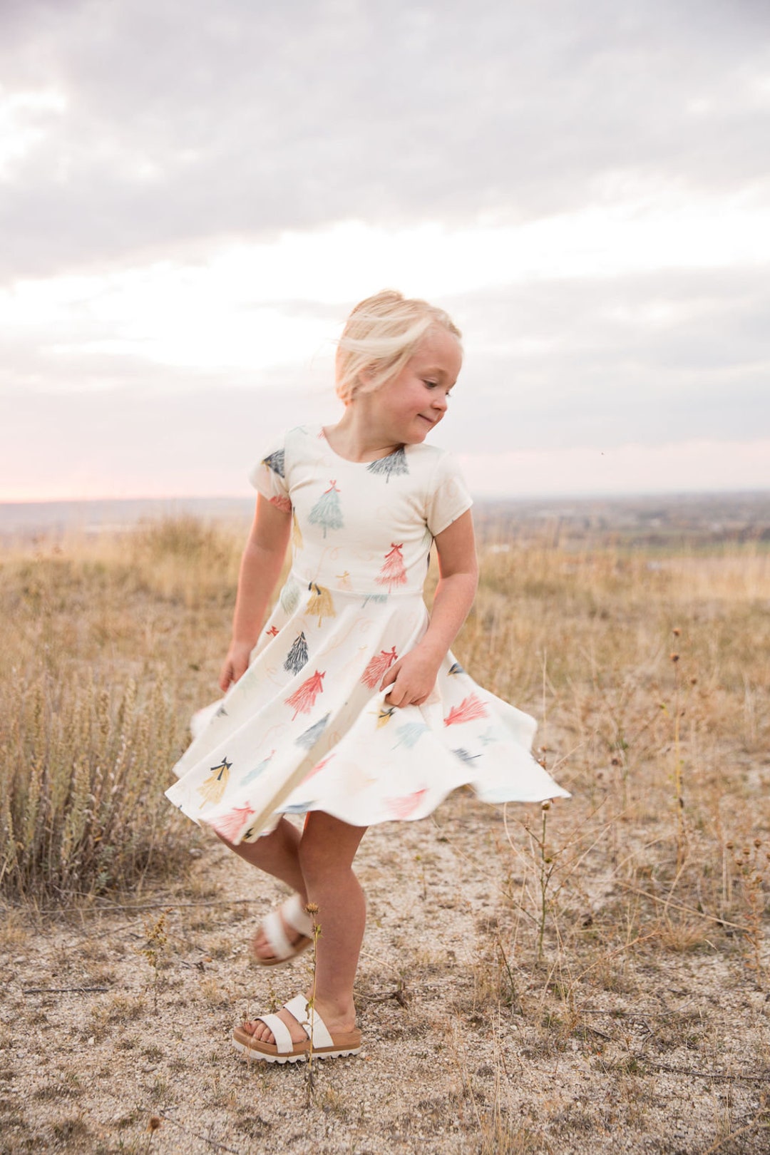 Girl's Holiday Twirl Dress - Jolly Little Helper