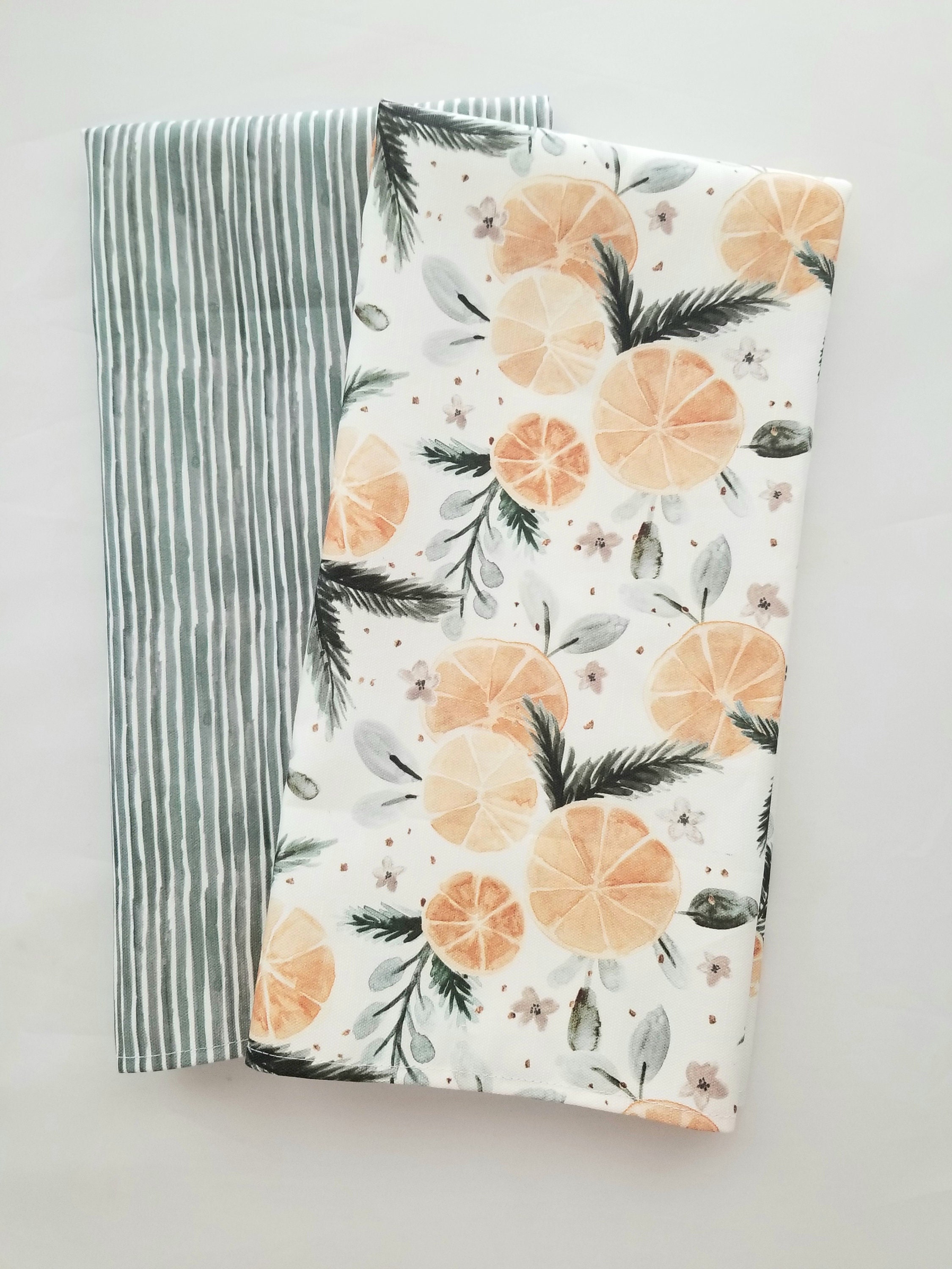 Farm Fresh Citrus Oranges Kitchen Cotton Tea Towels