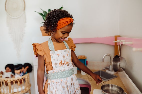 Boho Rainbow Custom Aprons for Toddler Girls, Boys, Adults