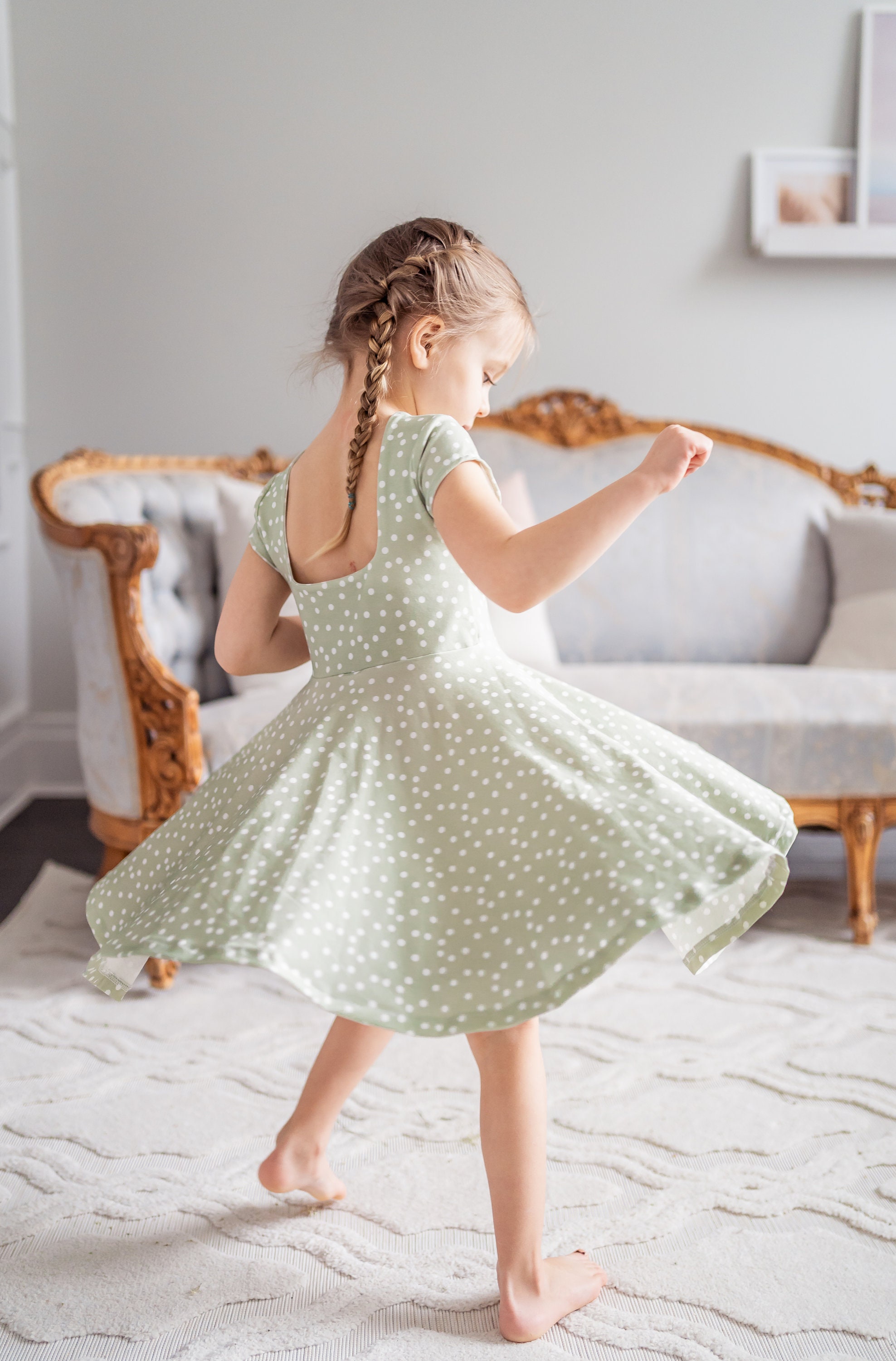Green Polka Dot Dress - Etsy