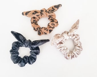 Mini Scrunchie Set For Girls, Animal Print Scrunchies For Toddlers, Toddler Scrunchies, Velvet Scrunchies, Girls Hair Accessories, Hair Ties