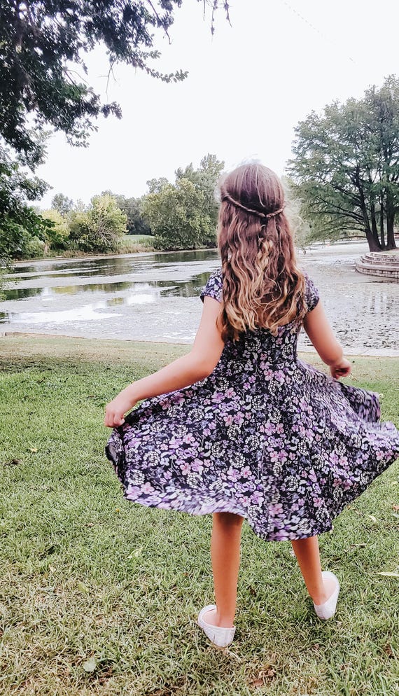 cotton fall dress Peach Plaid Organic Cotton Twirl Dress For Fall – Rem and Em